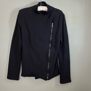 Saint & Sofia Black Cotton Biker Jacket.   Size 12.